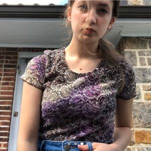 Purple sequined sequin shirt